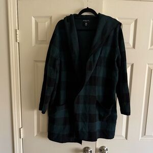 Adrienne Vittadini Hooded Tartan Plaid Sweater Sie 2x